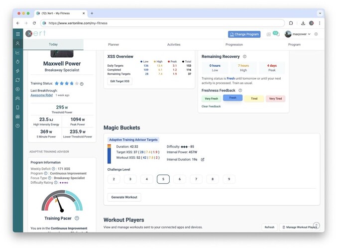 Magic Buckets - Today Page